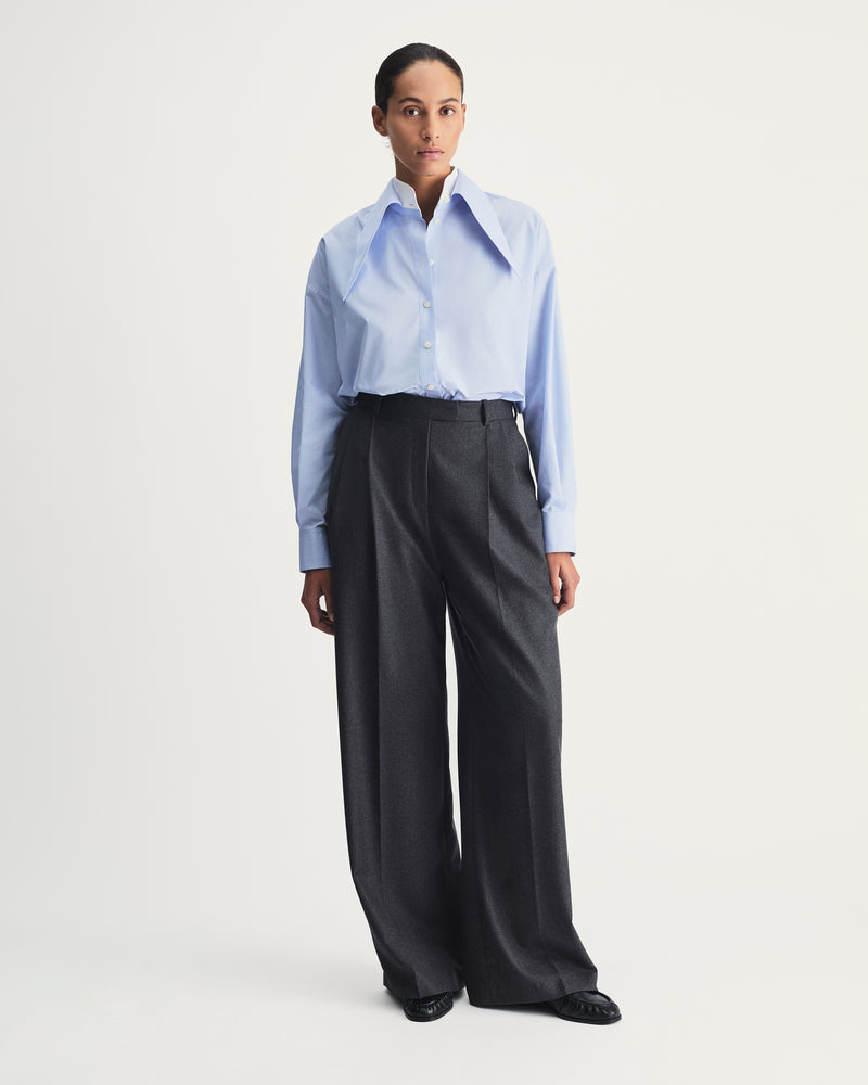 Cruz Trousers in Grey Merino Wool