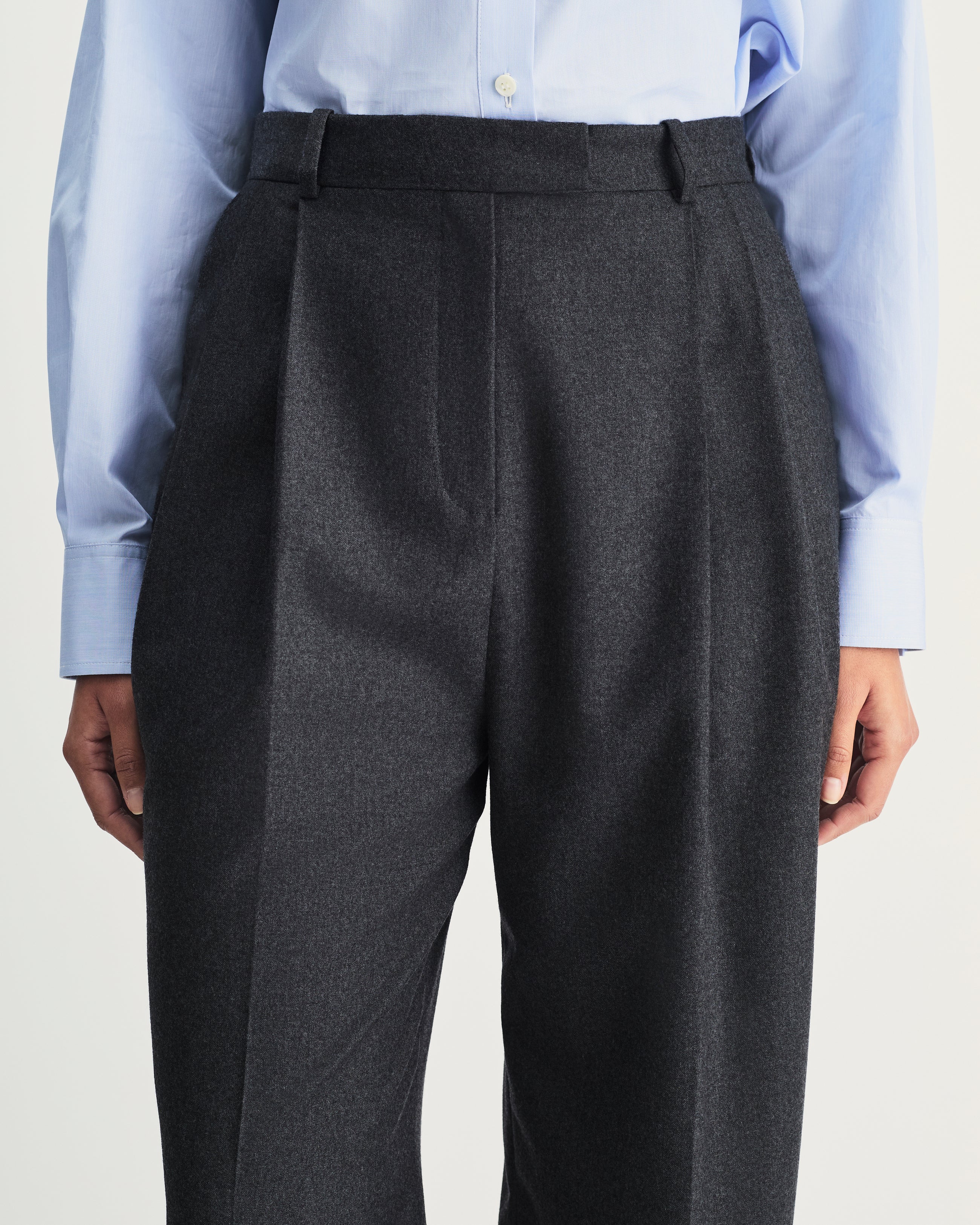 Cruz Trousers in Grey Merino Wool