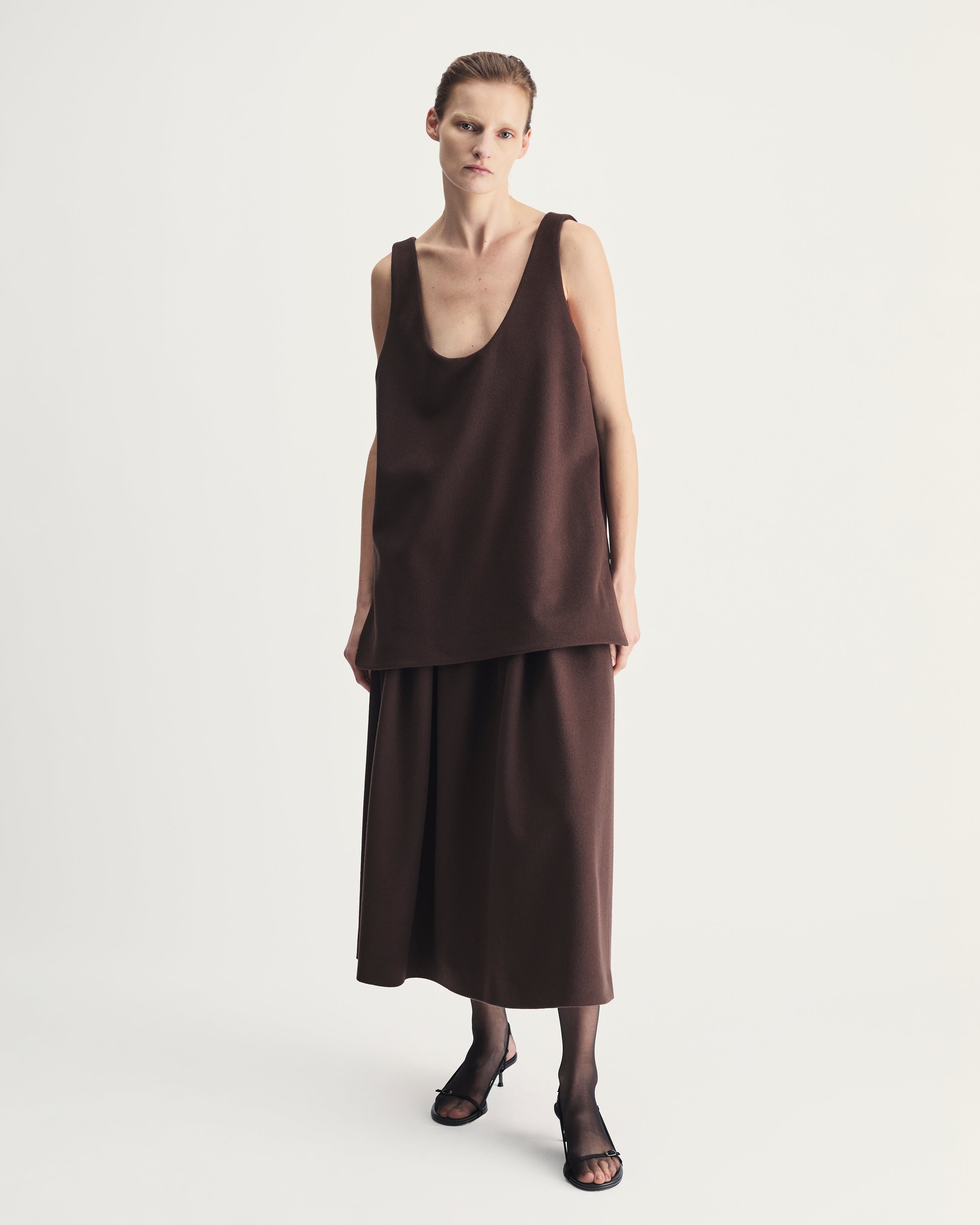 Estella Top in Brown Virgin Wool