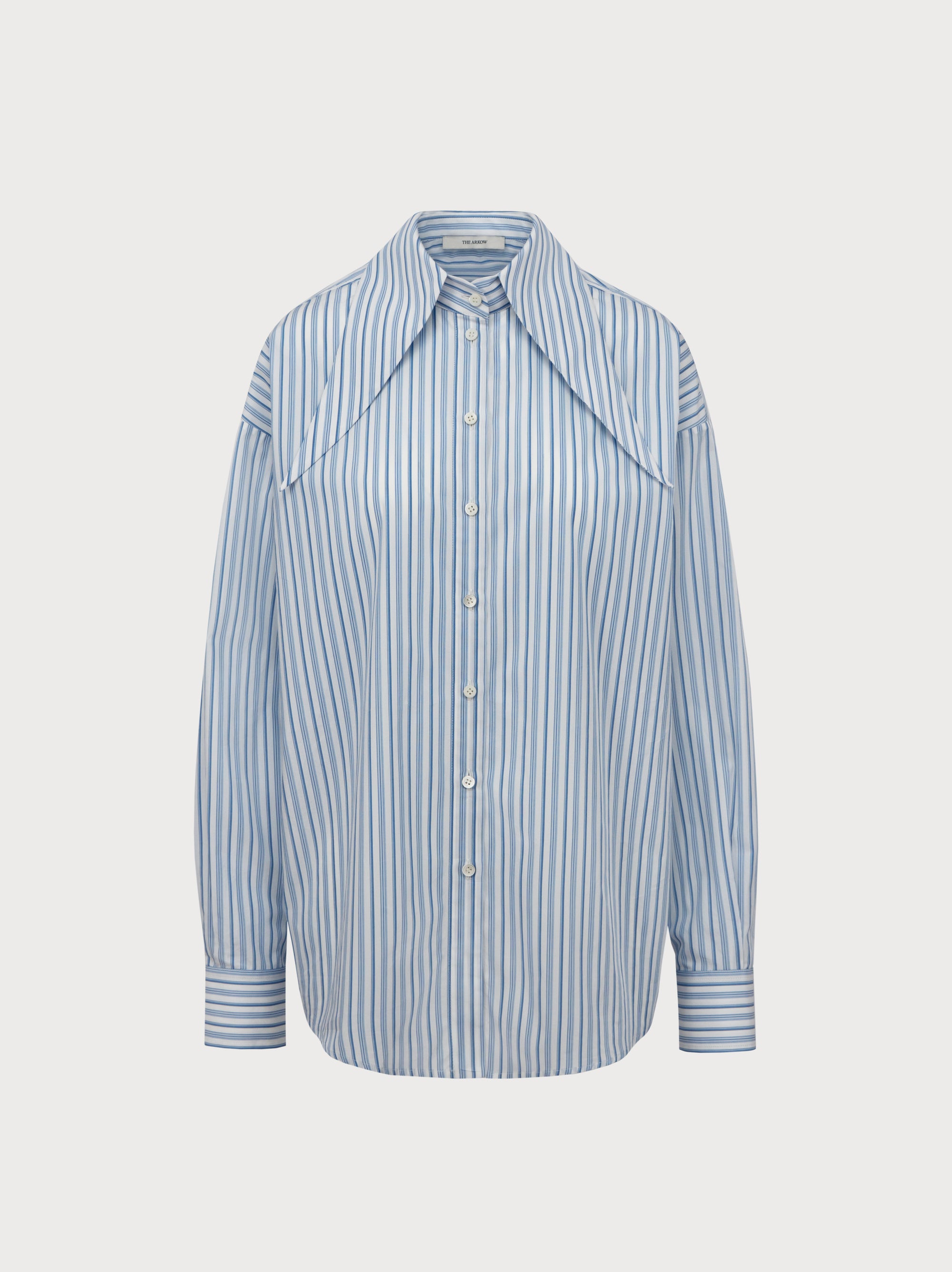 Eve Shirt in Blue Striped Cotton