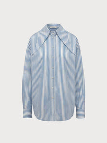 Eve Shirt in Blue Striped Cotton