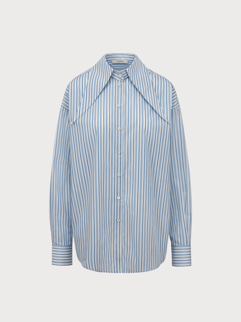 Eve Shirt in Blue Striped Cotton