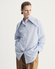 Eve Shirt in Blue Striped Cotton