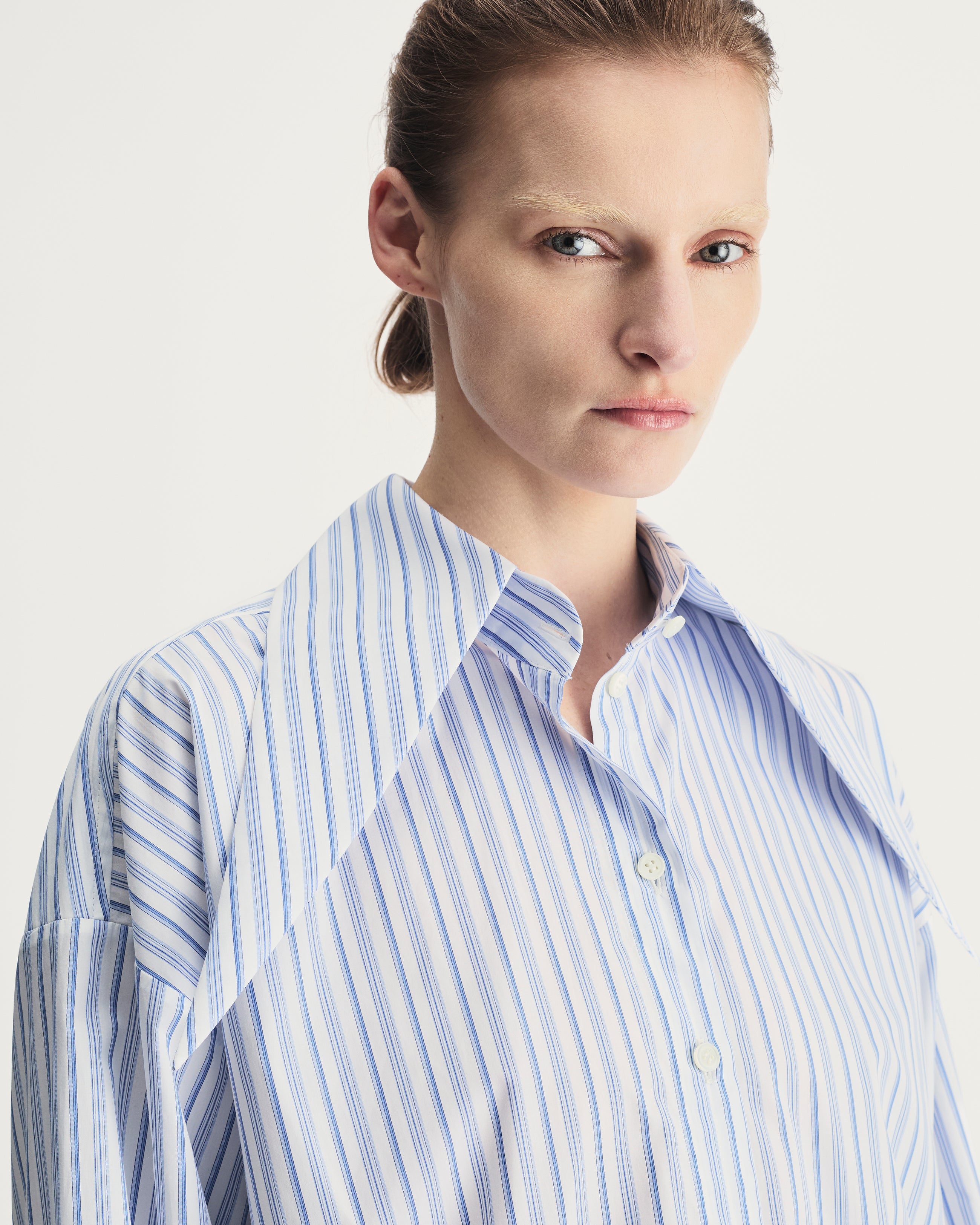Eve Shirt in Blue Striped Cotton
