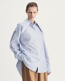 Eve Shirt in Blue Striped Cotton