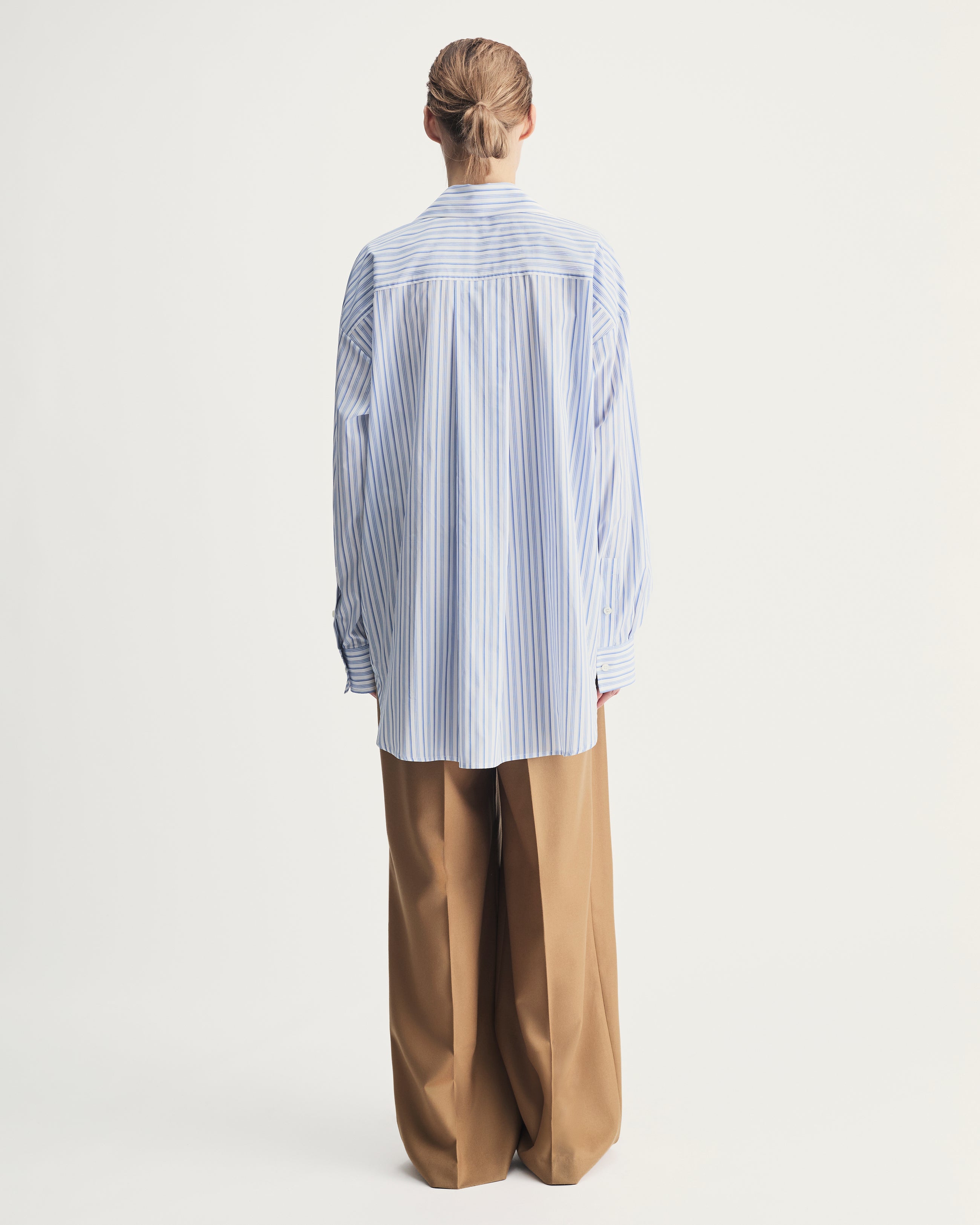 Eve Shirt in Blue Striped Cotton