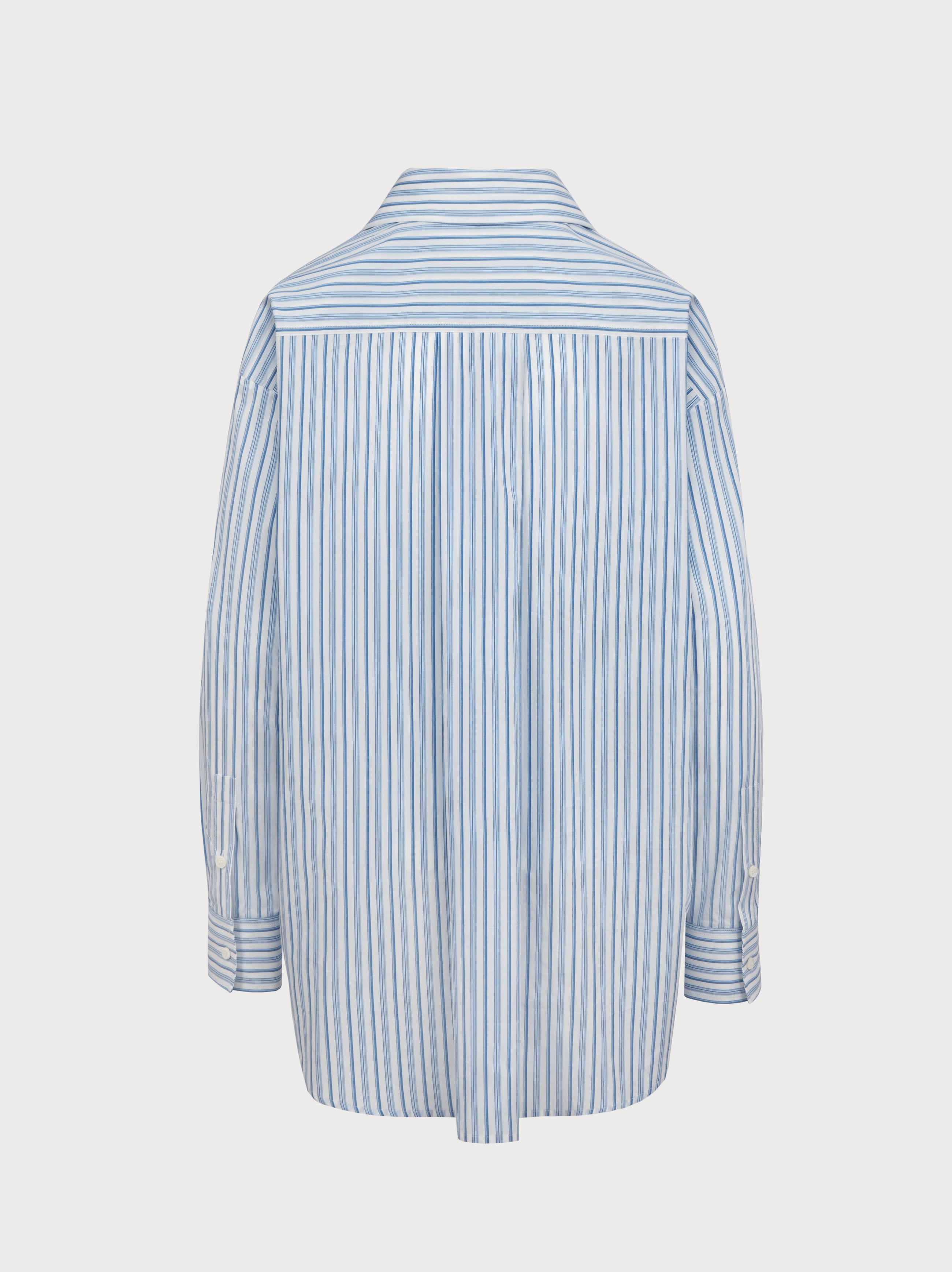Eve Shirt in Blue Striped Cotton