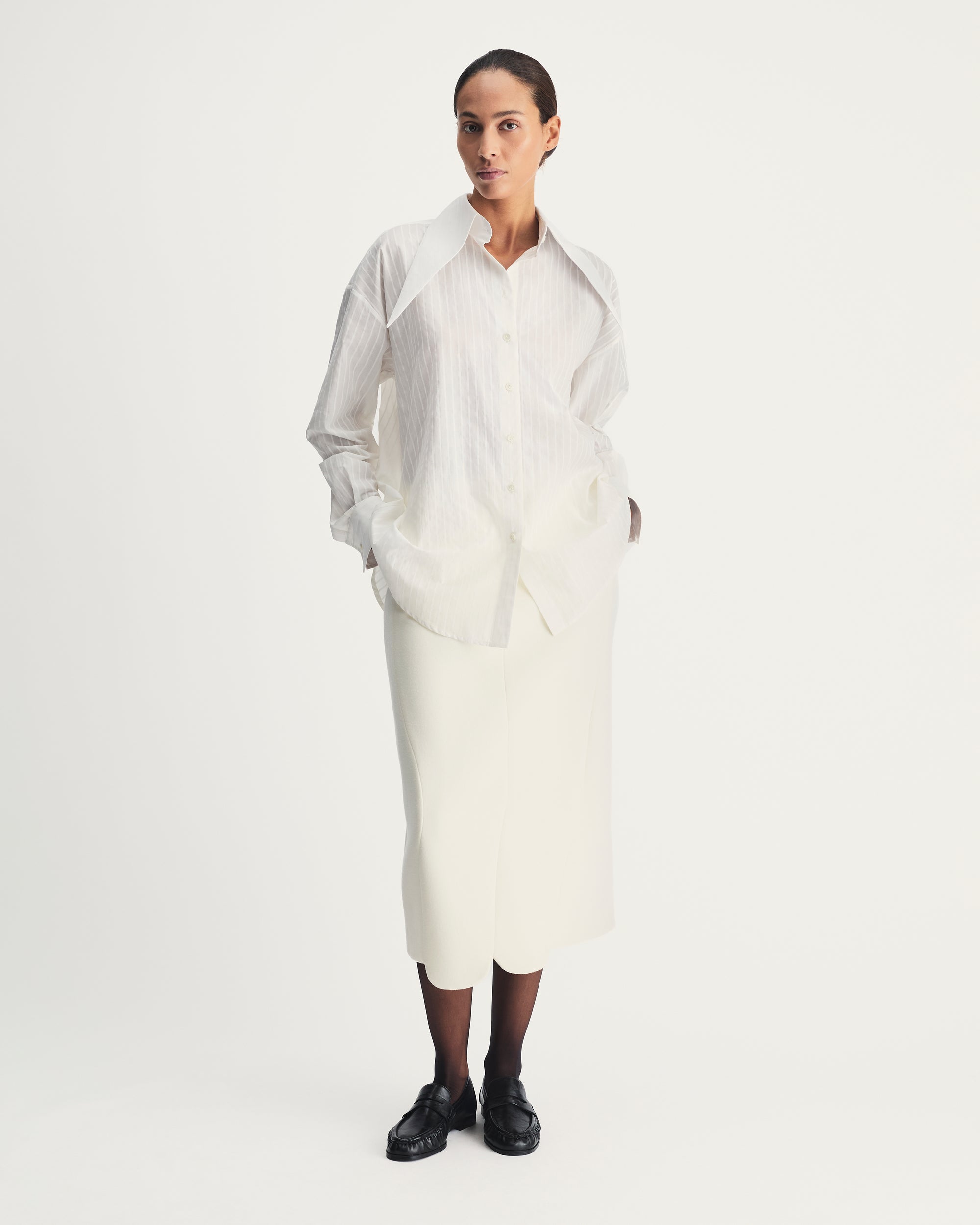 Eve Shirt in White Cotton