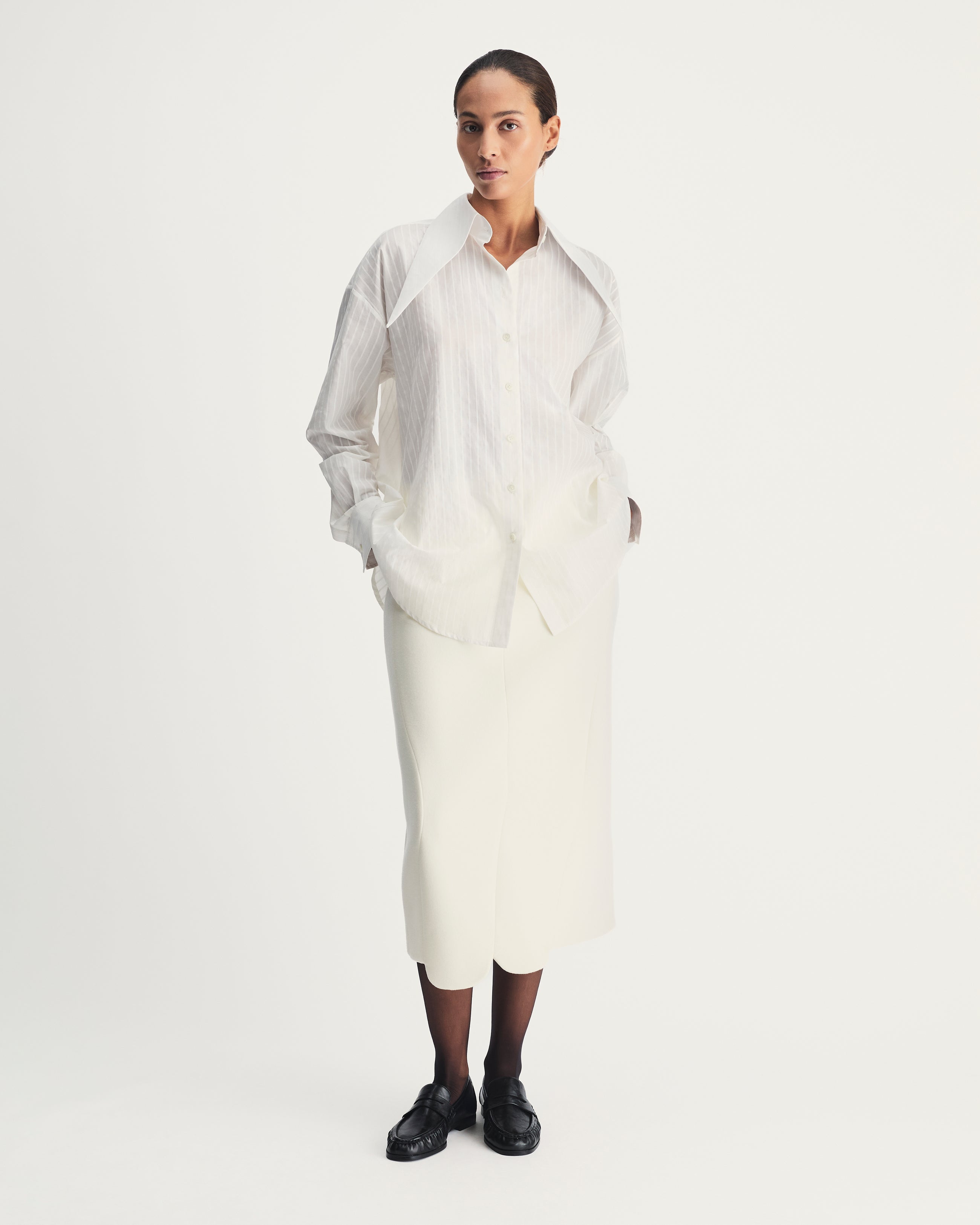 Eve Shirt in White Cotton