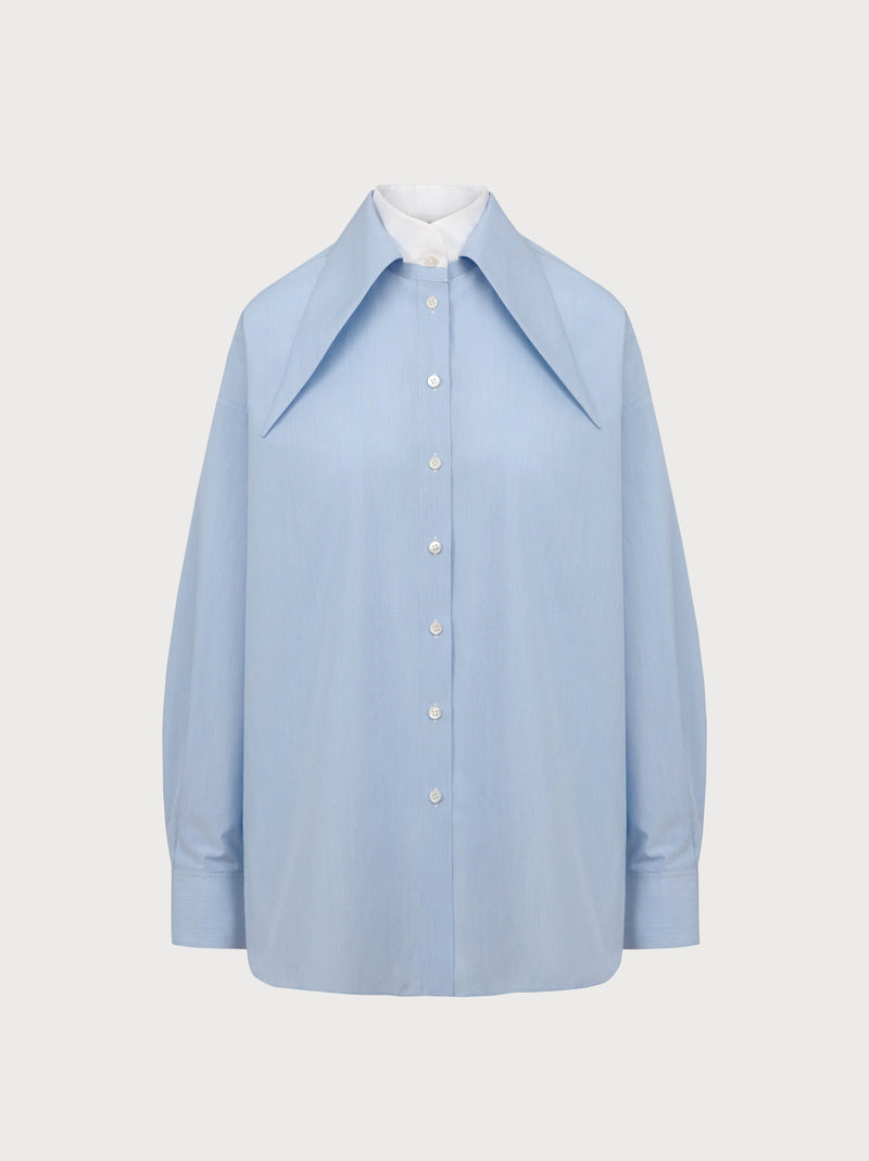 Faith Shirt in Blue Cotton
