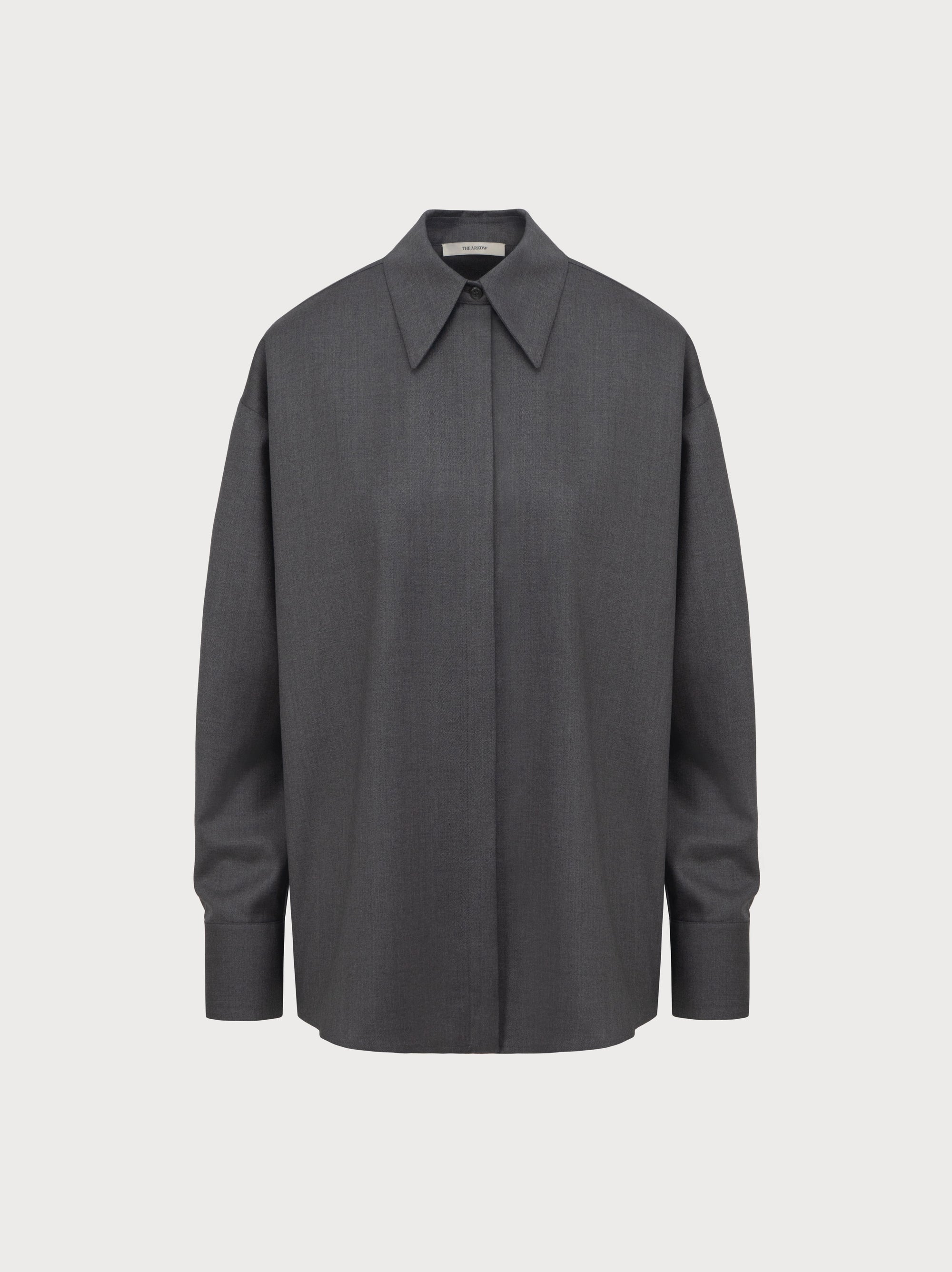 Gwen Shirt in Grey Virgin Wool