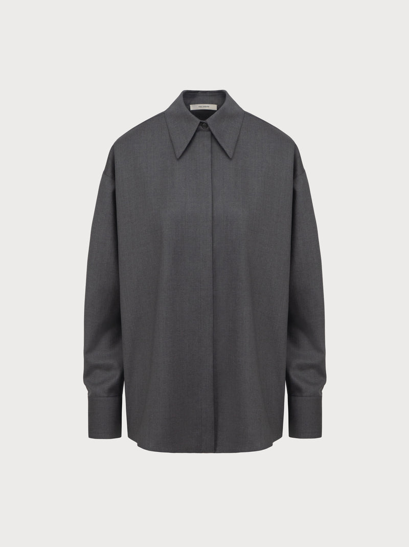 Gwen Shirt in Grey Virgin Wool