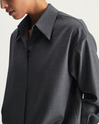 Gwen Shirt in Grey Virgin Wool
