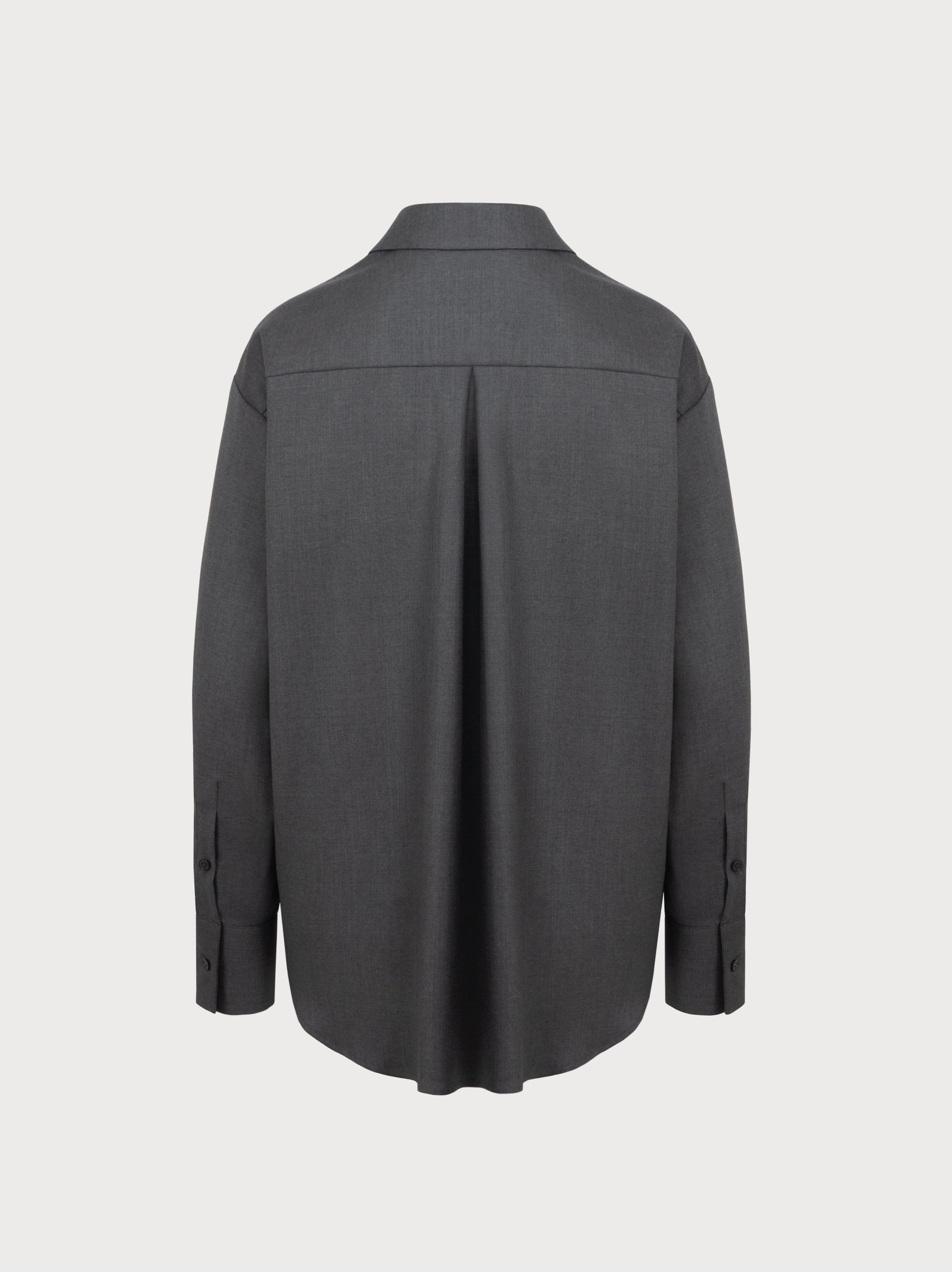 Gwen Shirt in Grey Virgin Wool