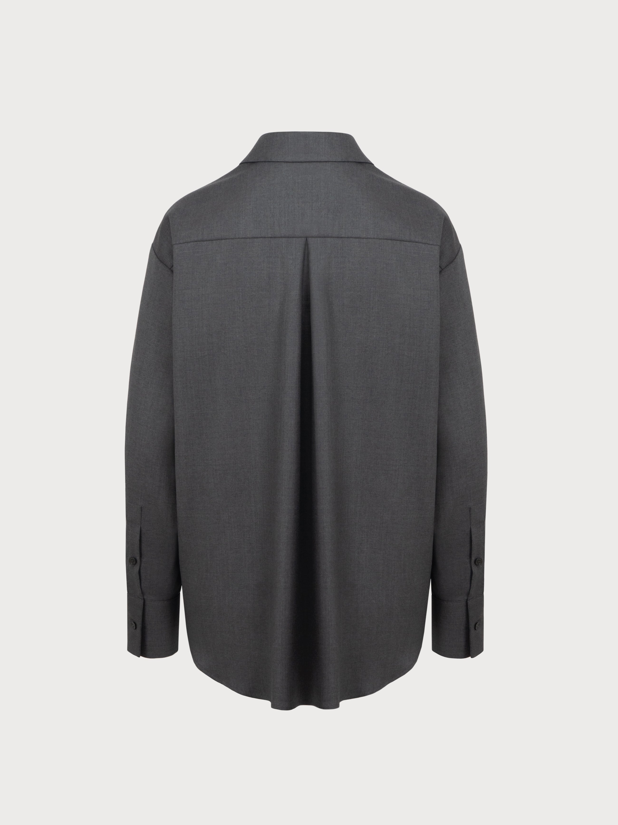 Gwen Shirt in Grey Virgin Wool
