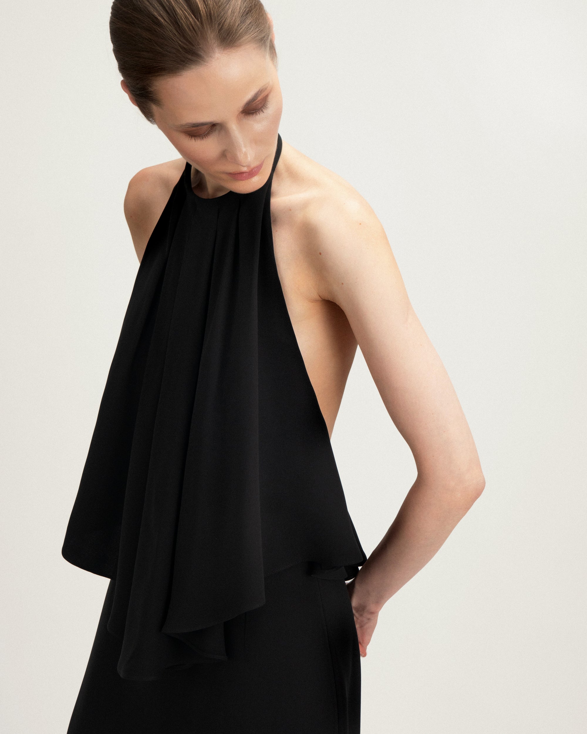 Harper Dress in Black Silk
