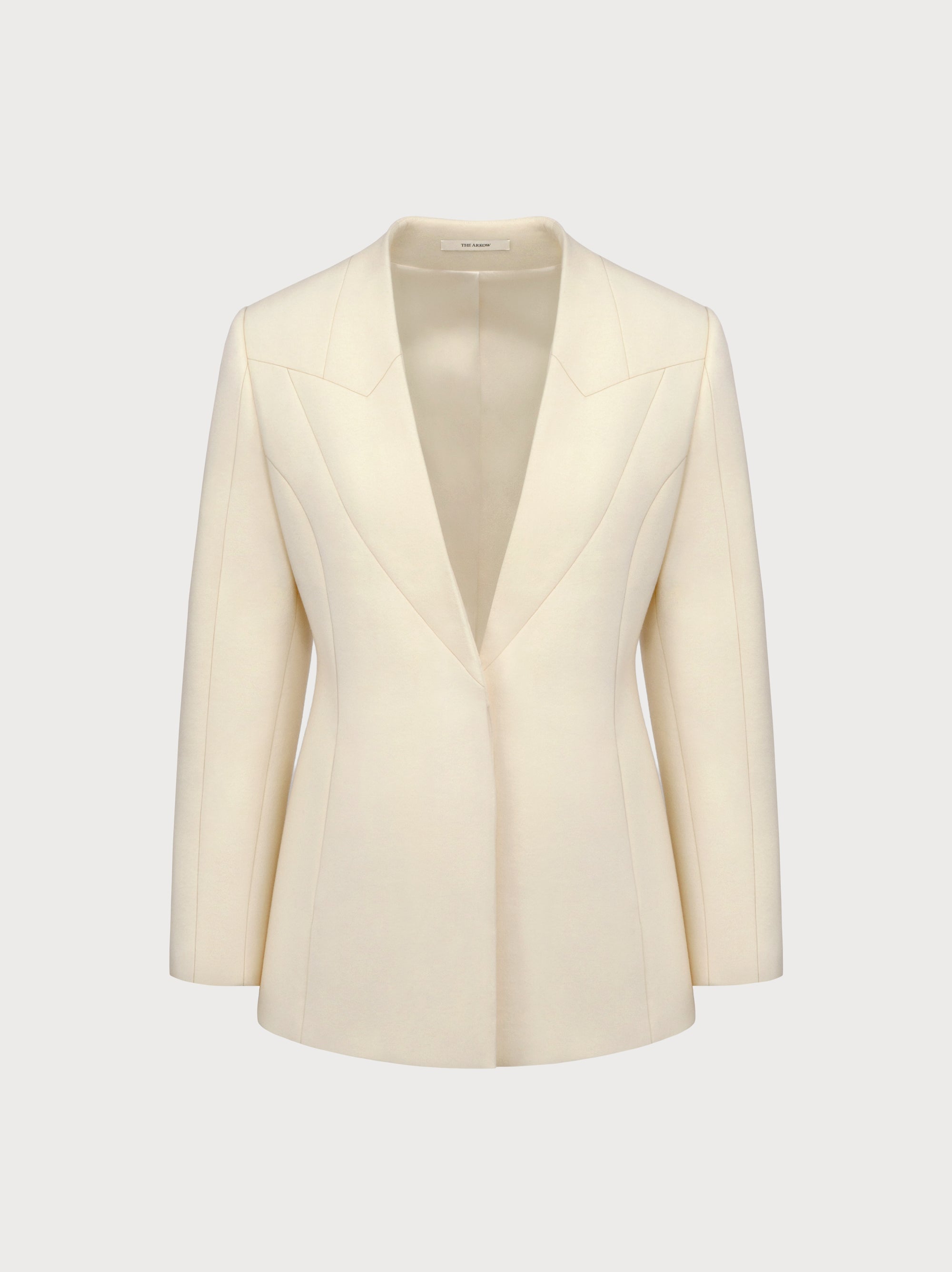Helena Blazer in Ivory Virgin Wool