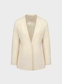 Helena Blazer in Ivory Virgin Wool