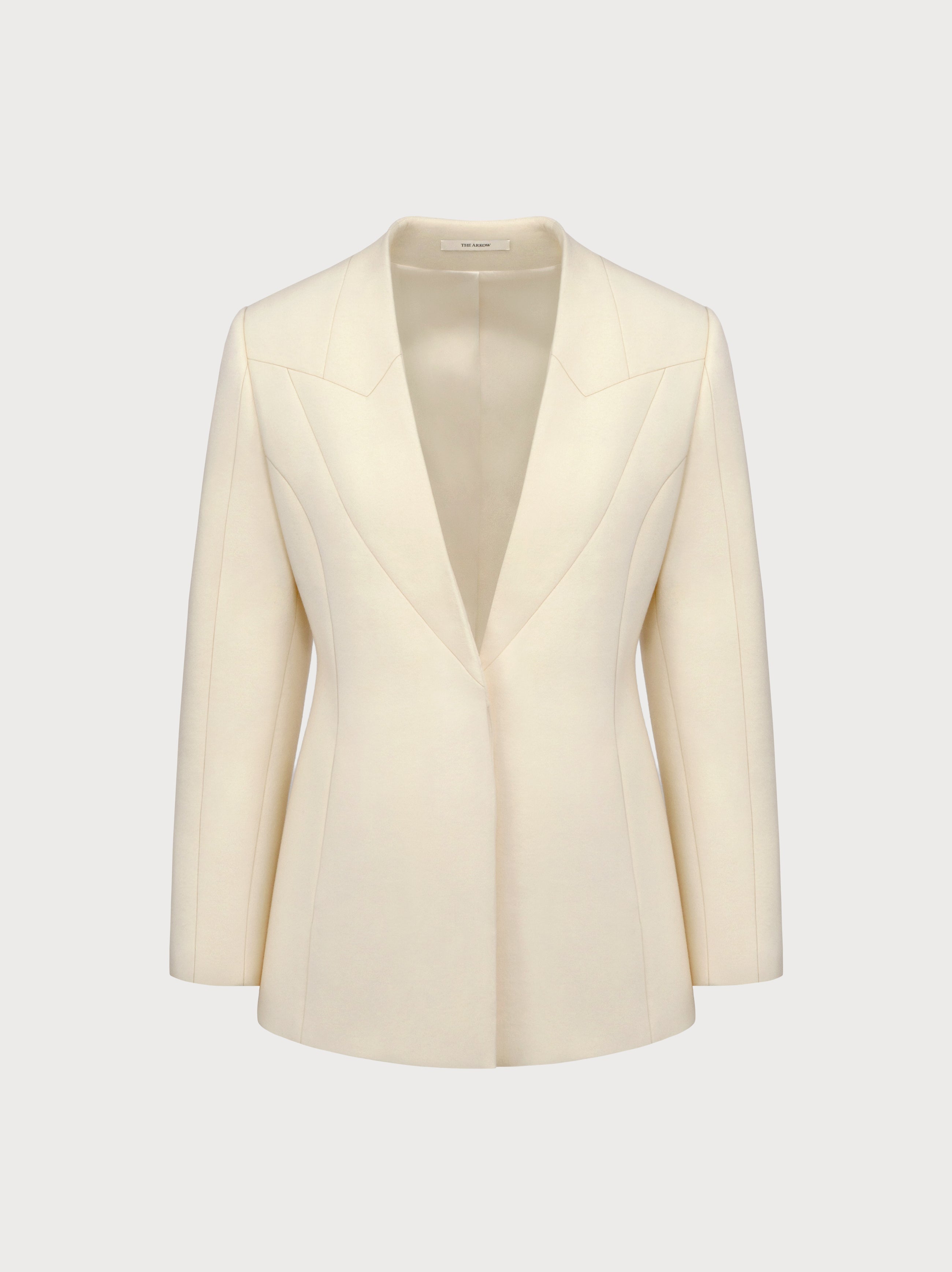 Helena Blazer in Ivory Virgin Wool