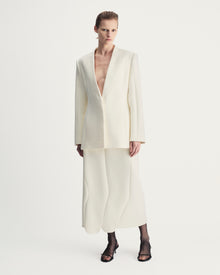 Helena Blazer in Ivory Virgin Wool