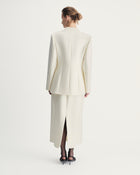 Helena Blazer in Ivory Virgin Wool
