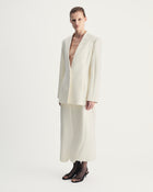 Helena Blazer in Ivory Virgin Wool