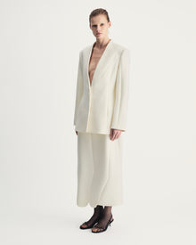 Helena Blazer in Ivory Virgin Wool
