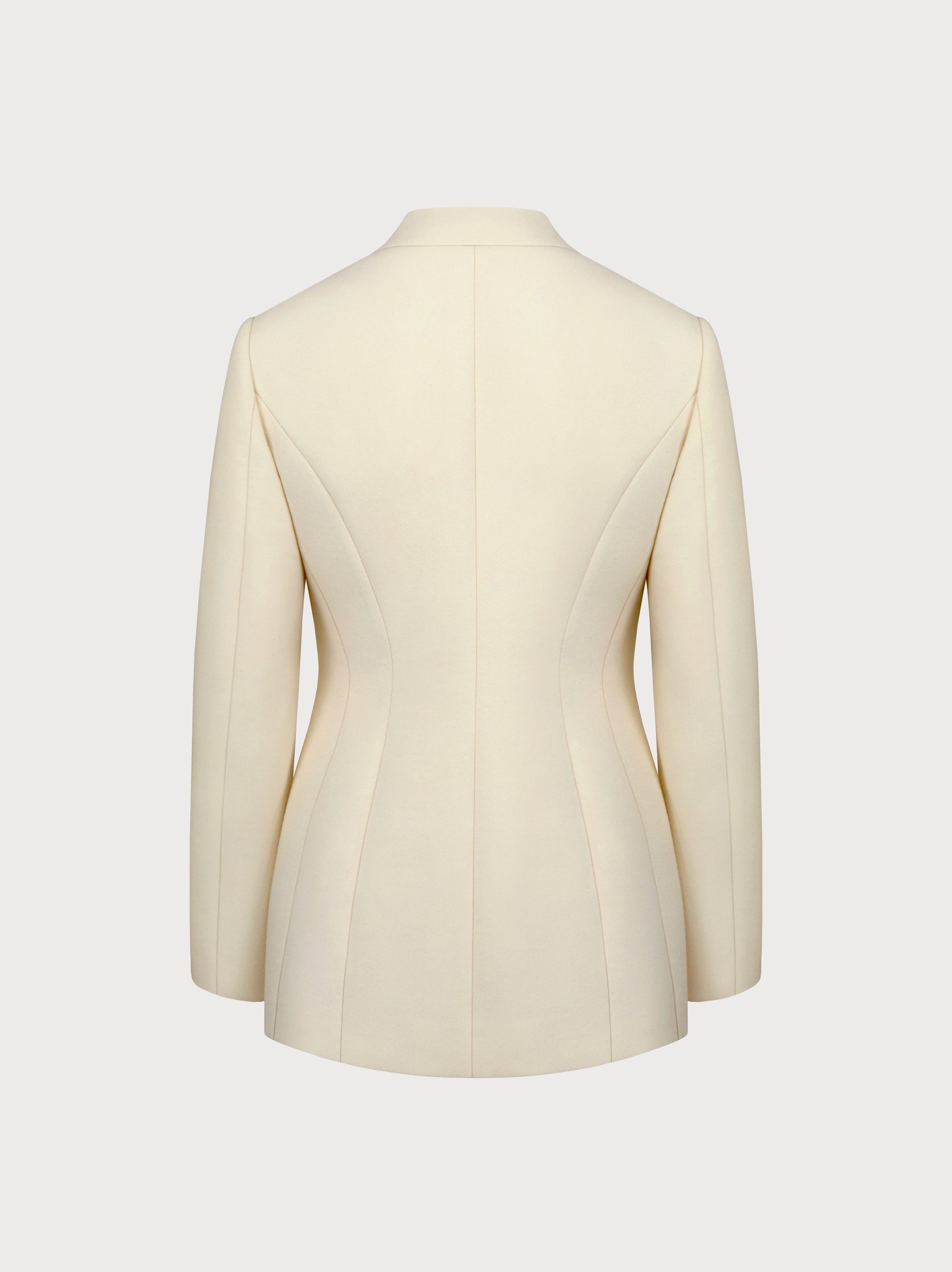 Helena Blazer in Ivory Virgin Wool