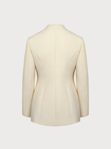 Helena Blazer in Ivory Virgin Wool