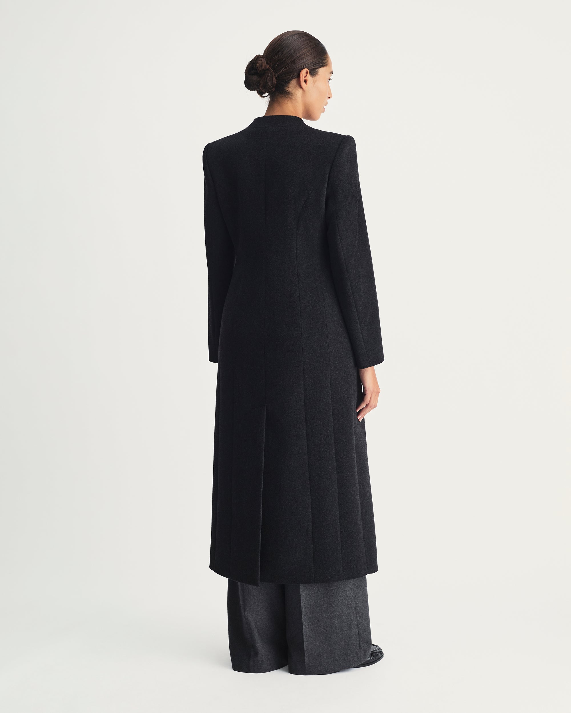 Helena Coat in Grey Virgin Wool
