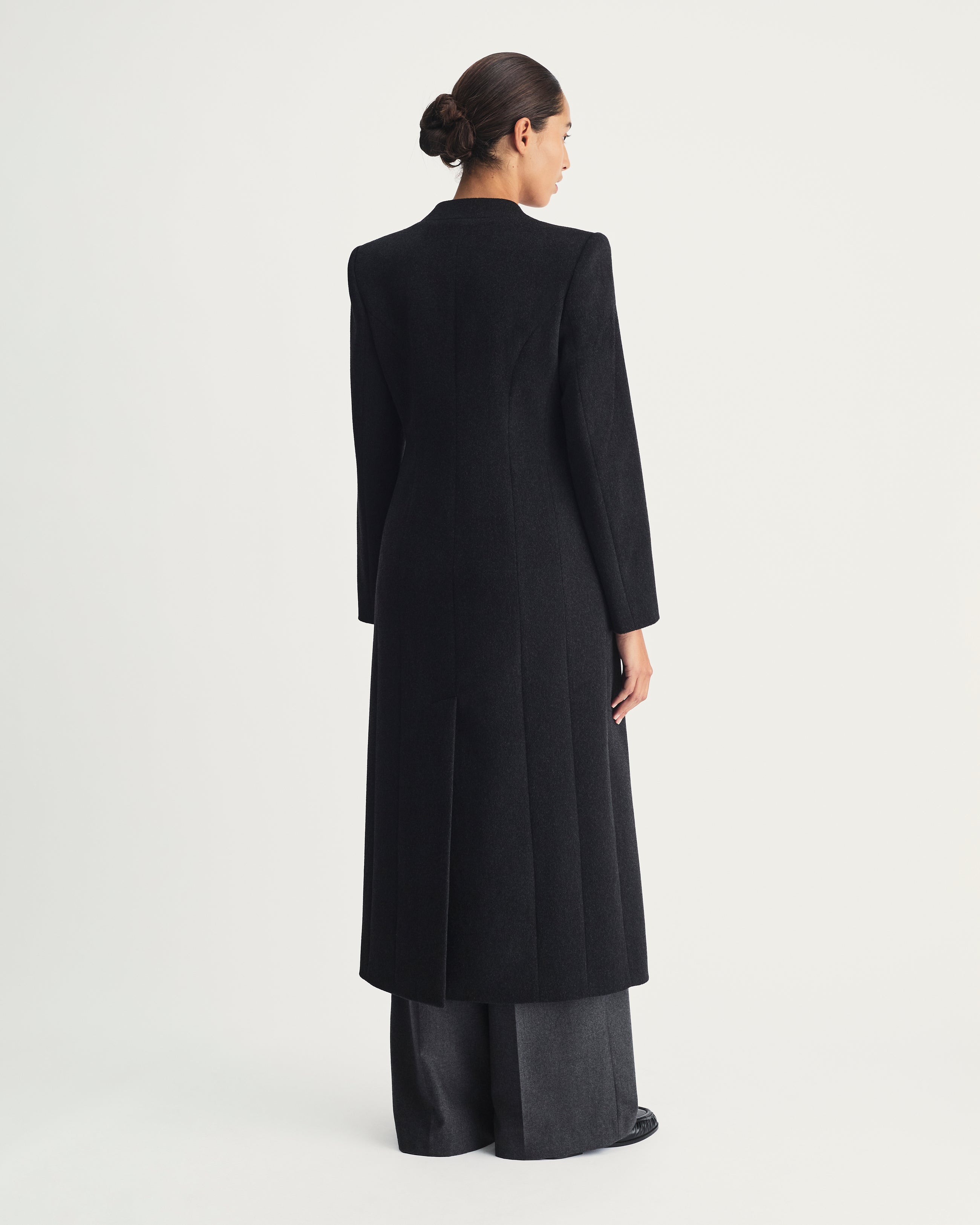 Helena Coat in Grey Virgin Wool
