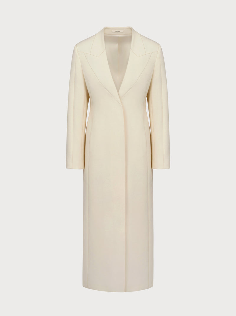Helena Coat in Ivory Virgin Wool