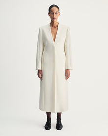 Helena Coat in Ivory Virgin Wool