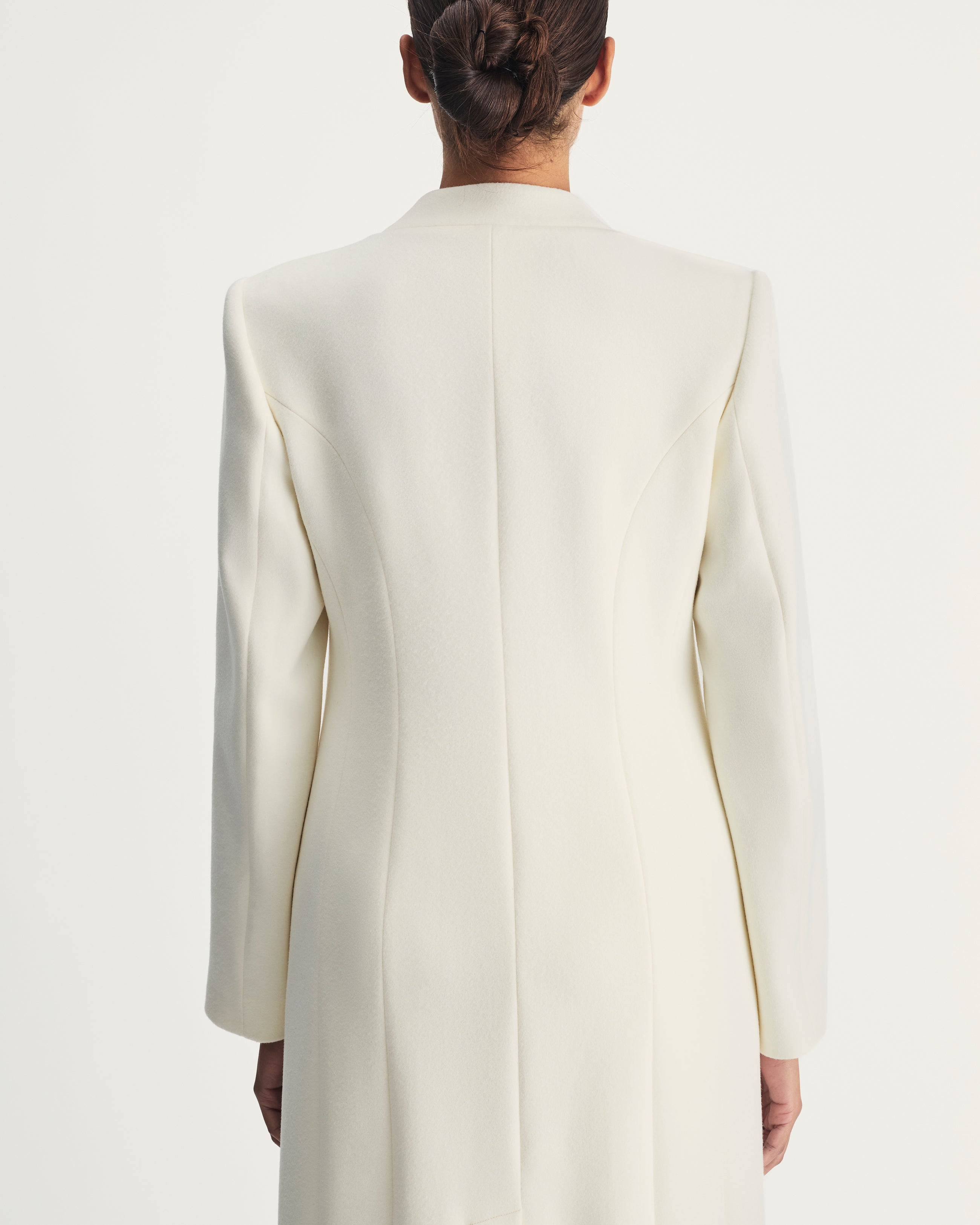 Helena Coat in Ivory Virgin Wool