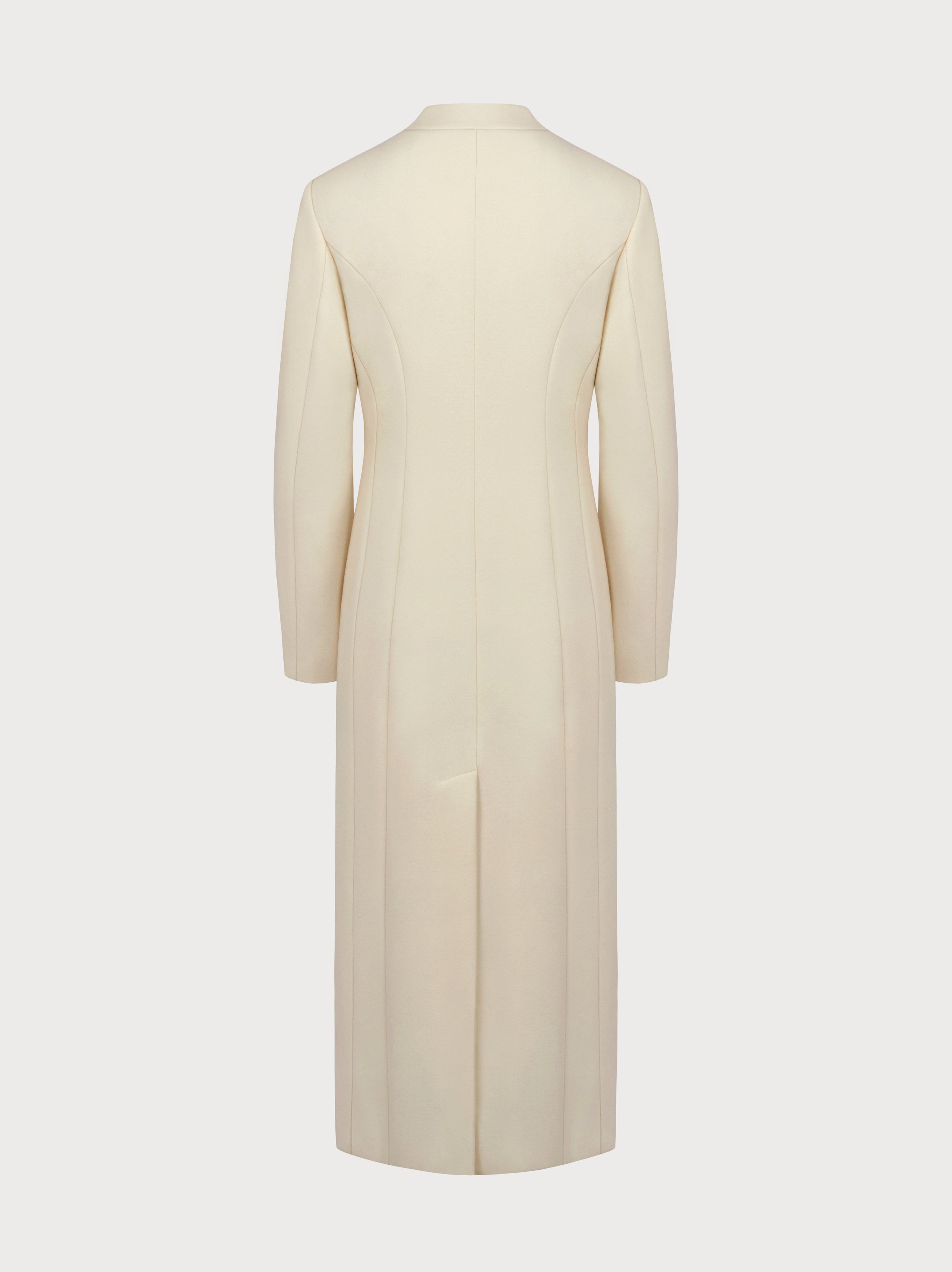 Helena Coat in Ivory Virgin Wool
