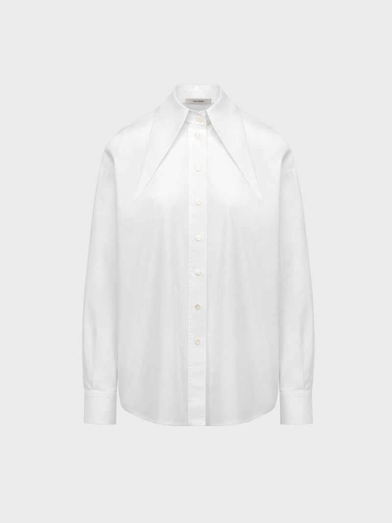White dress shirt on a light gray background