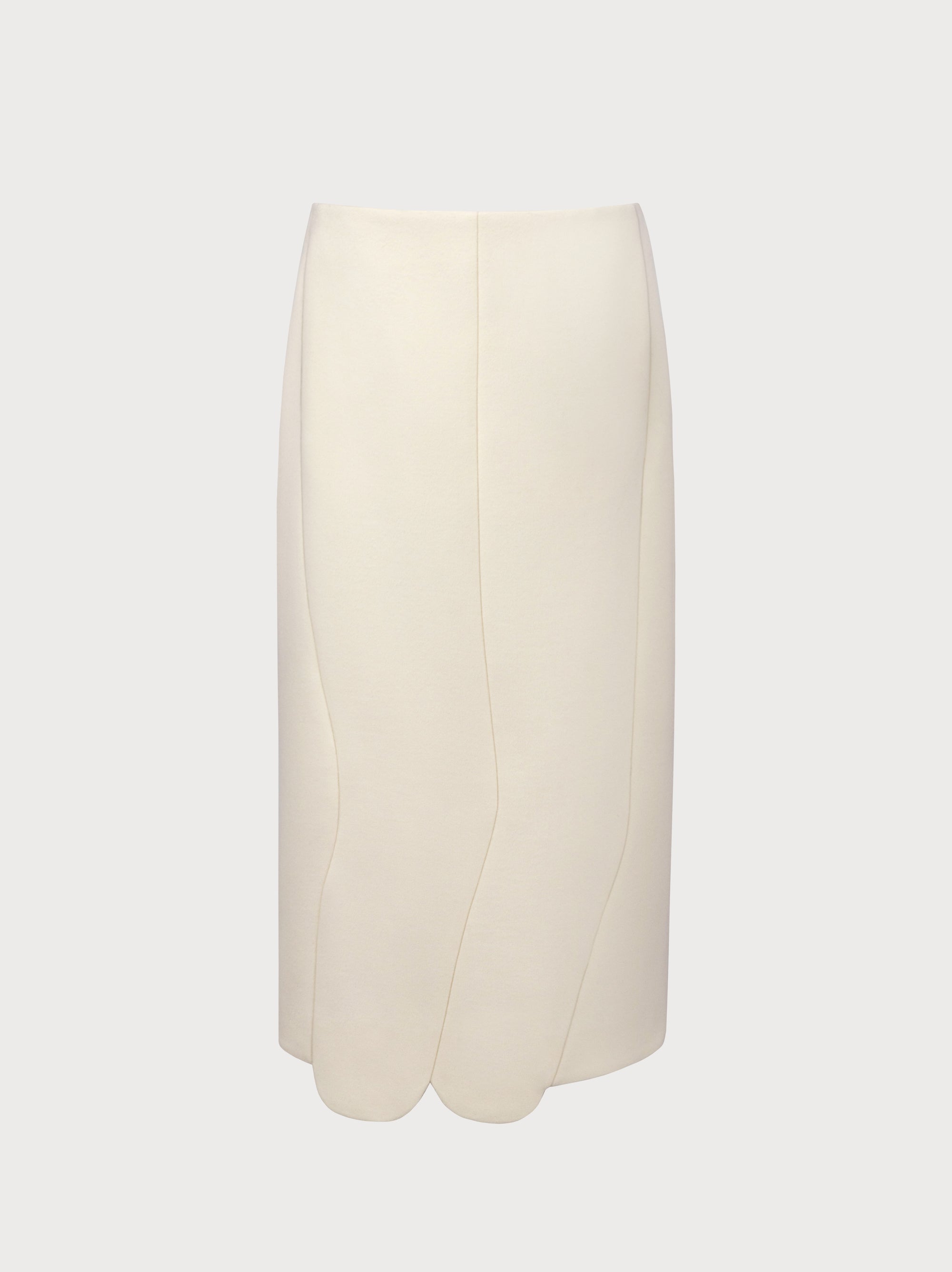 Izabela Skirt in Ivory Virgin Wool
