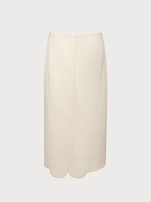 Izabela Skirt in Ivory Virgin Wool