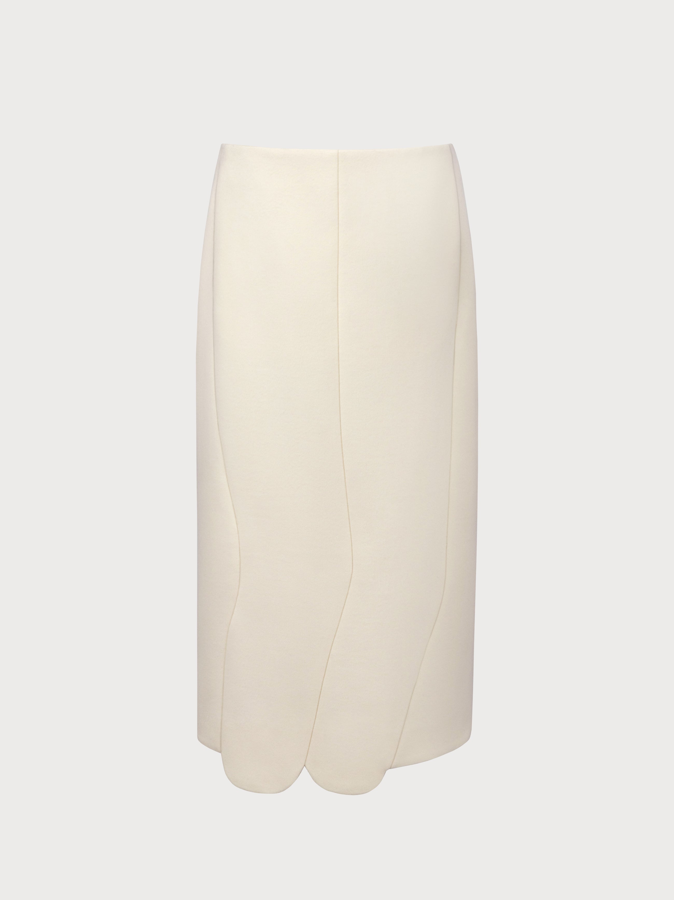Izabela Skirt in Ivory Virgin Wool