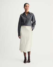 Izabela Skirt in Ivory Virgin Wool