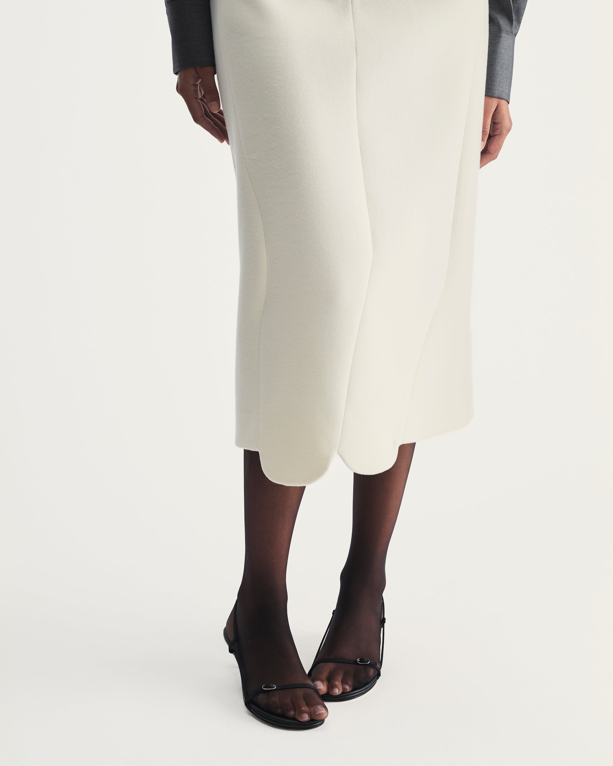 Izabela Skirt in Ivory Virgin Wool