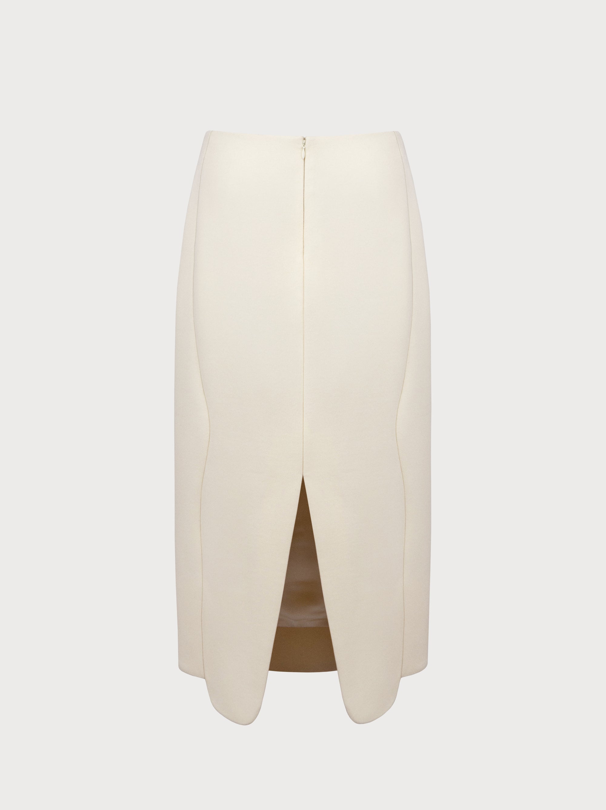 Izabela Skirt in Ivory Virgin Wool