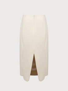Izabela Skirt in Ivory Virgin Wool