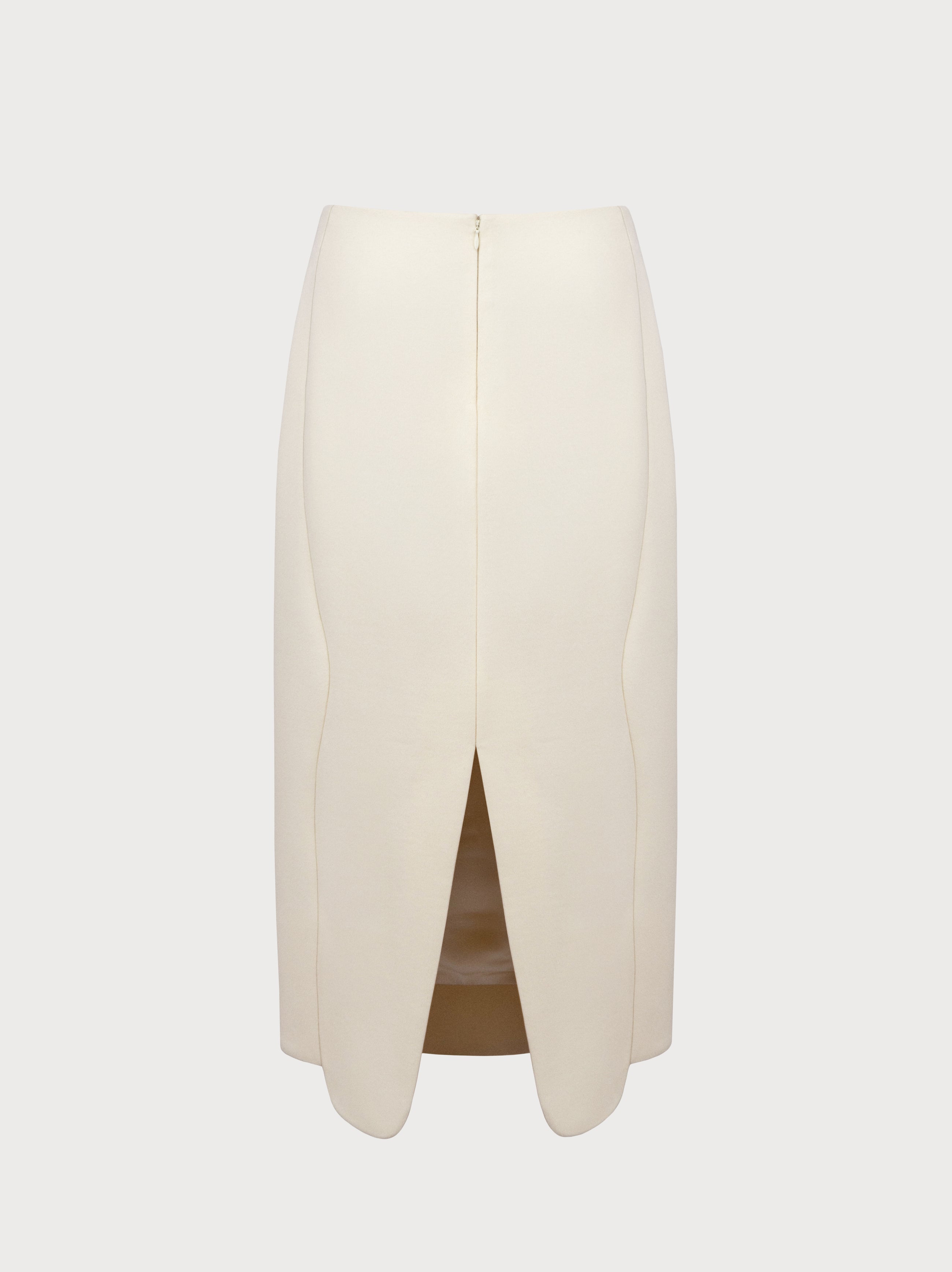 Izabela Skirt in Ivory Virgin Wool