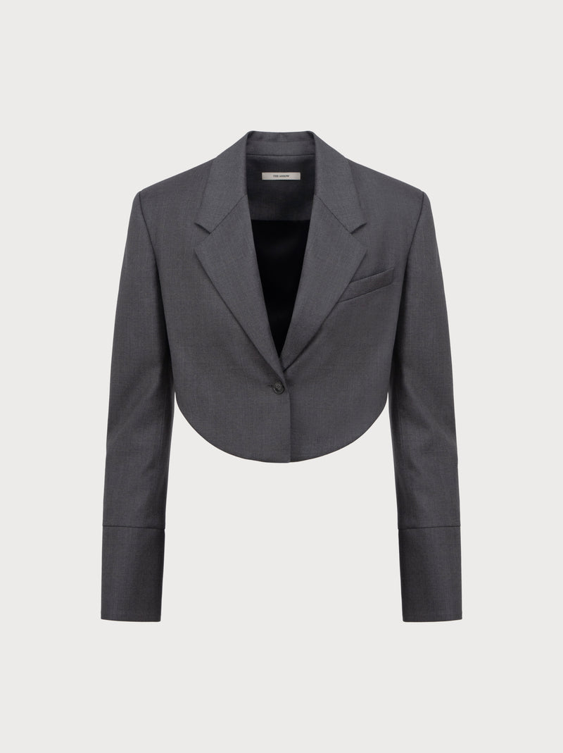 Gray blazer on a light gray background