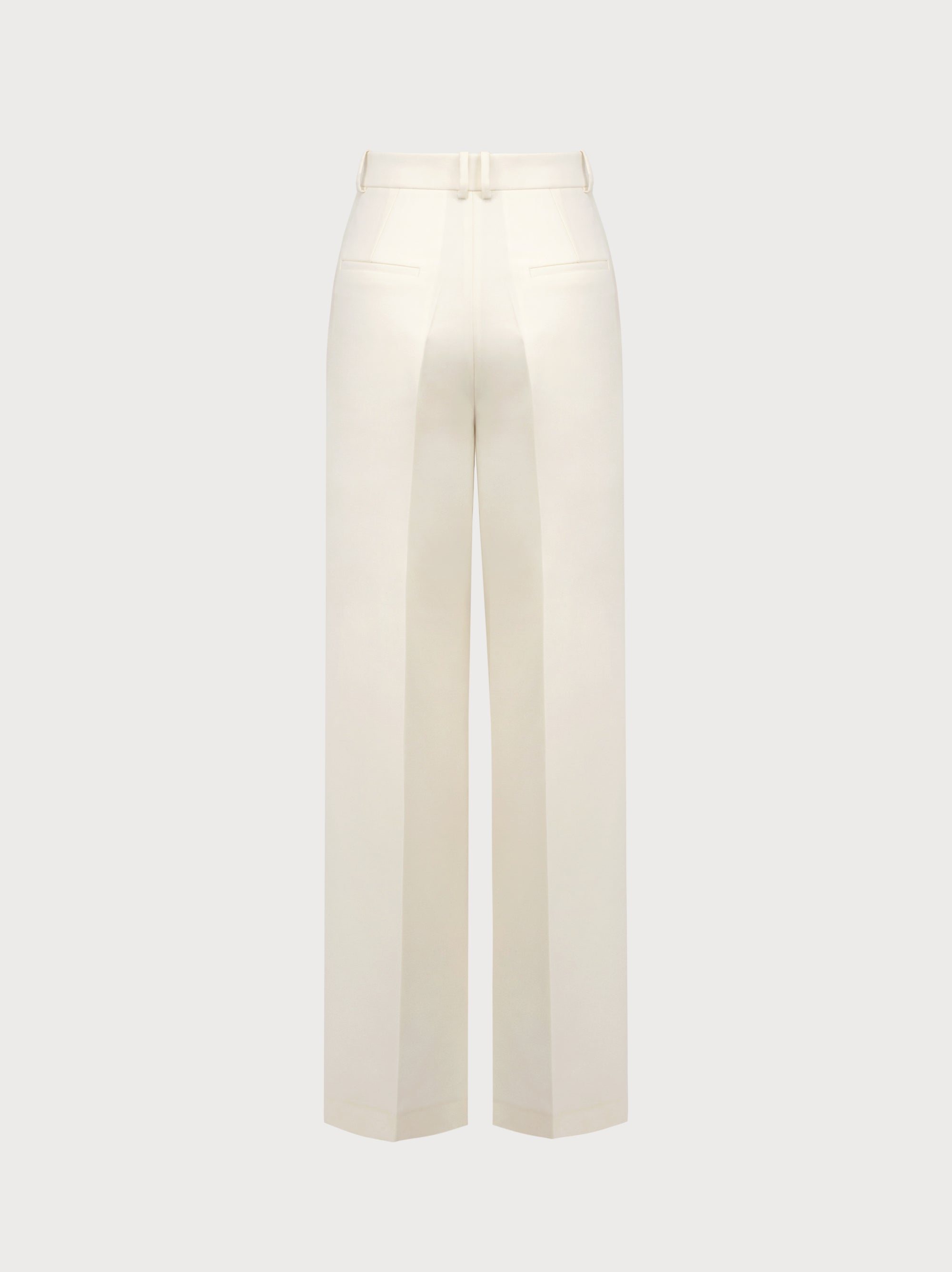White pants on a light gray background