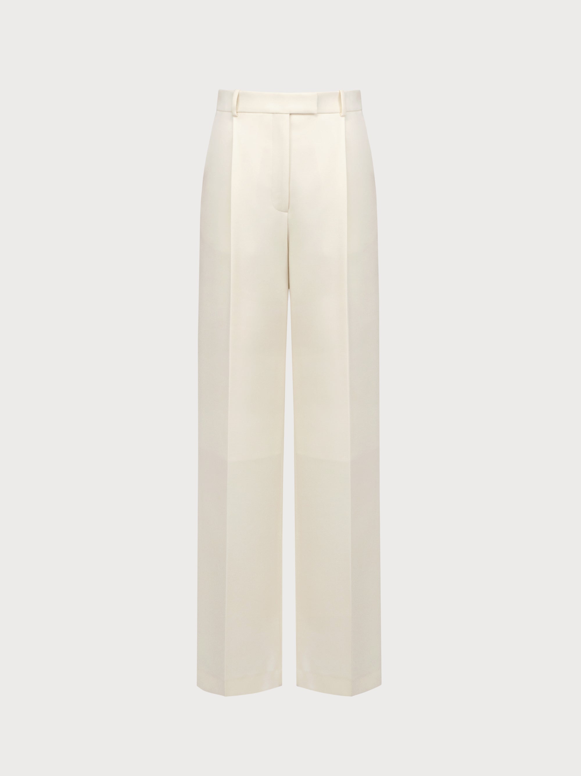 White pants on a light gray background