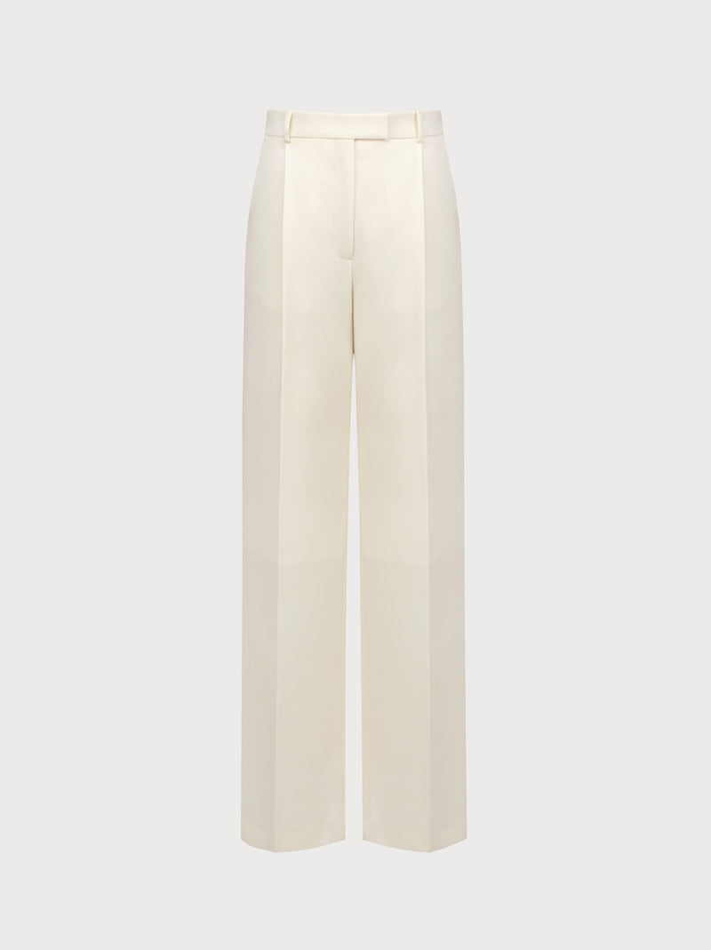 White pants on a light gray background