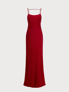 Laura Dress in Red Crepe