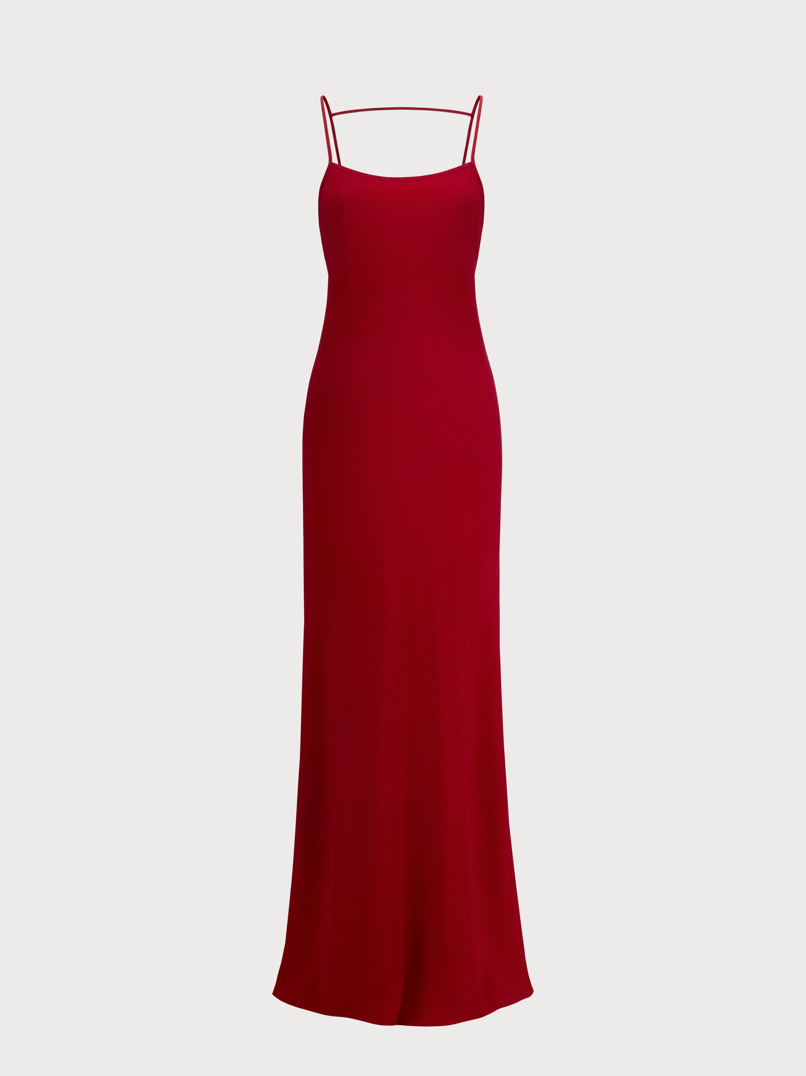 Laura Dress in Red Crepe